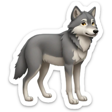 pregnant wolf sticker