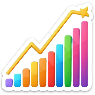 line graph up sticker