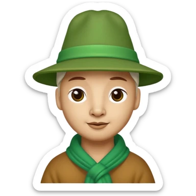 Lama and hat green sticker