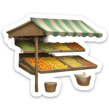 Empty market stall sticker