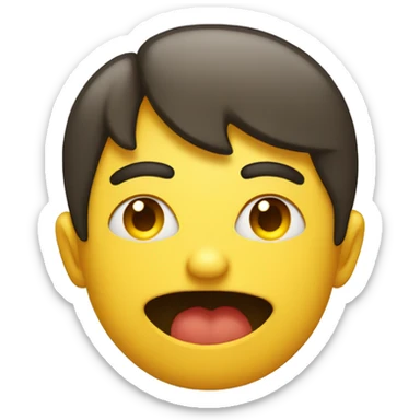 generic yellow emoji biting lip with eyes rolling  sticker