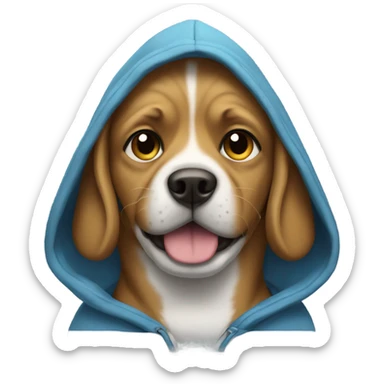 dog wearing a hoodie sticker