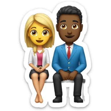 Un chico y una chica sentados cenando sticker