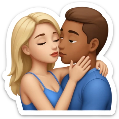 Yo y mi novia dandonos un beso sticker