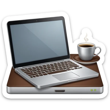 work silver laptop with coffee sticker