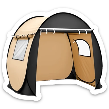 Tall Oval Narrow Pop up spray tan tent sticker