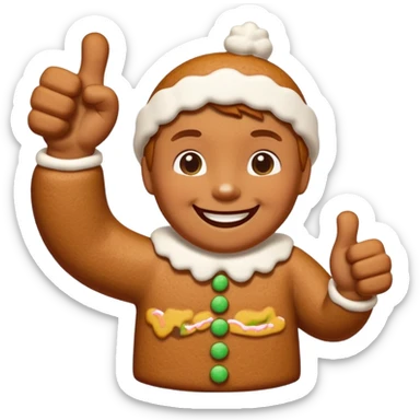 thumb up in gingerbread style sticker