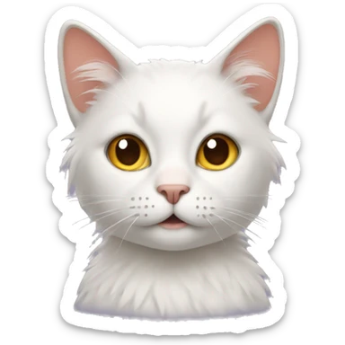 Cat with hair sticker