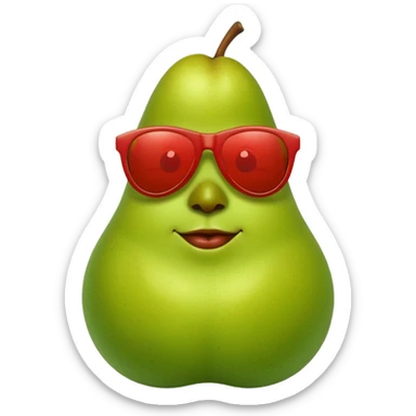pear in a sports car sticker