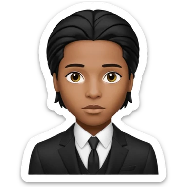ASAP ROCKY as pretty bratz man with black suit, black hair sticker