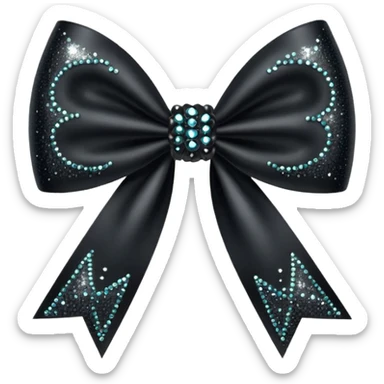 black sparkling bow sticker