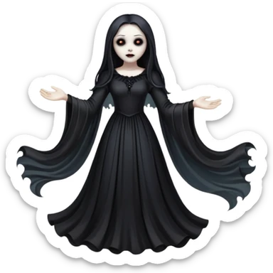 Dead ghost, black gothic style sticker