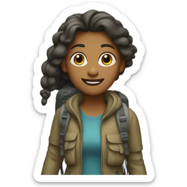 Girl go hikking sticker