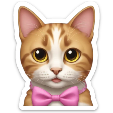 A cat wearing bows  sticker