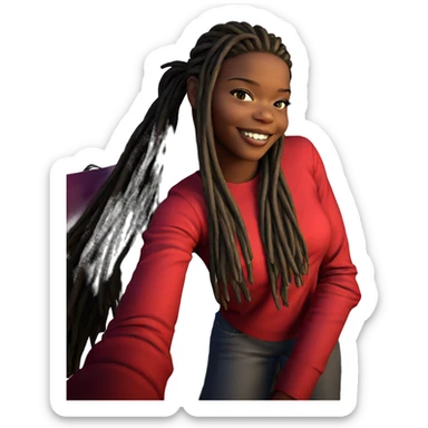 smiling girl with dreadlocks sticker