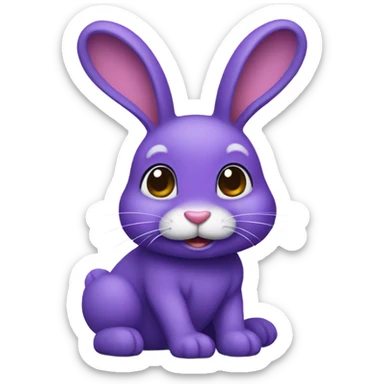 purple bunny sticker