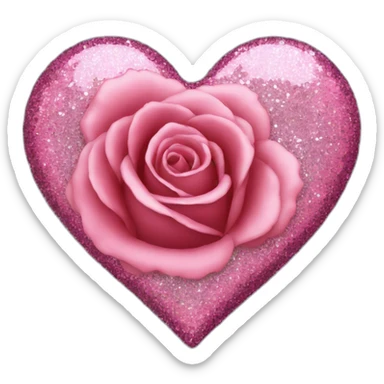 coeur rose avec des paillettes sticker