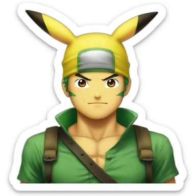 Pikachu like Roronoa Zoro sticker