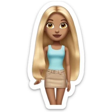 Bratz doll with blond long hair sticker