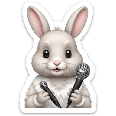 rabbit with microphone sticker