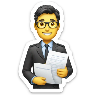 Recruiter with documents sticker