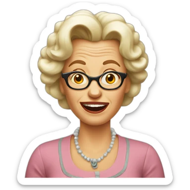 Crazy woman in ger 50s sticker