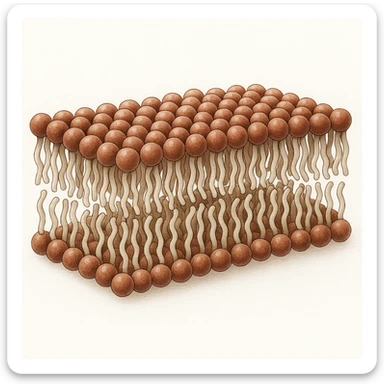 realistischer aufbau einer biomembran. queerschnit mit weißem hintergrund sticker