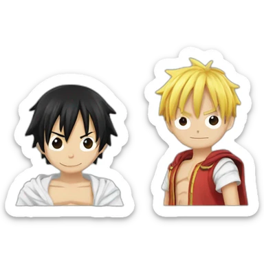 Luffy and saber sticker