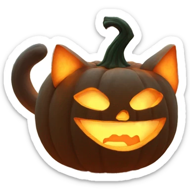Crave Cat glowing Jack-o-lantern sticker