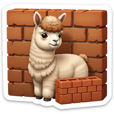 Alpaca holding a brick sticker