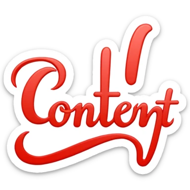 the word “CONTENT” in red handwriting sticker