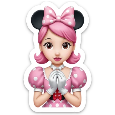 Pink Minnie Mouse, classic pose, pink bow sticker