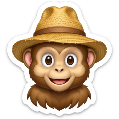 Monkey with strawhat sticker