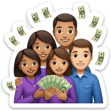 money around a family of four sticker
