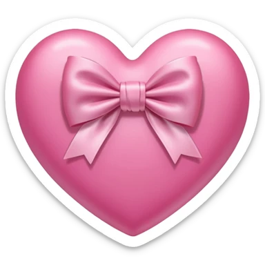 Pink heart with white bow  sticker