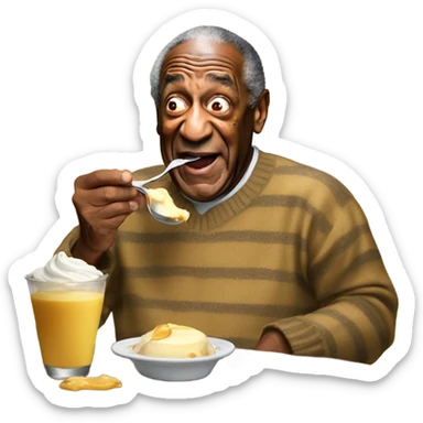 Bill Cosby eating pudding  sticker