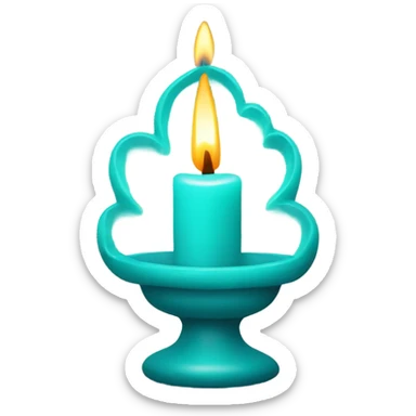 turquoise decorative candle sticker
