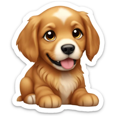 Chibi Dark red golden retriever puppy sticker