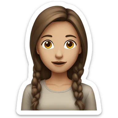 Girl with brown hair looking for someone sticker