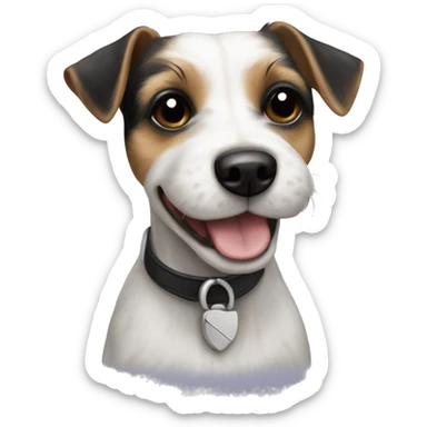 black maltese cross jack russell dog sticker