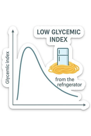Indice glicemico basso grafico con la pasta che viene da frigo sticker