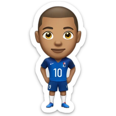 mbappe with the france shirt sticker