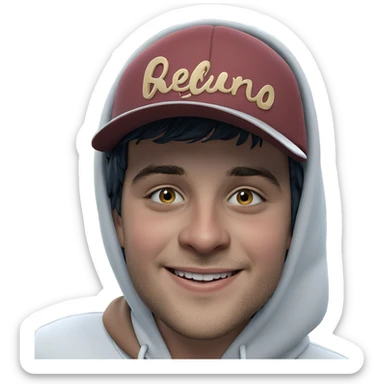 smiling boy with hat outdoors sticker