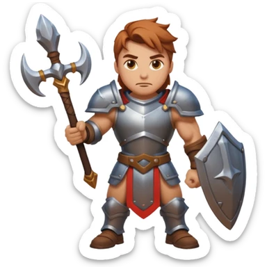 An emoji representing the "ironman challenge" for an Albion Online mmorpg character who crafts everything themselves the hard way, and does not buy or sell items in-game. sticker