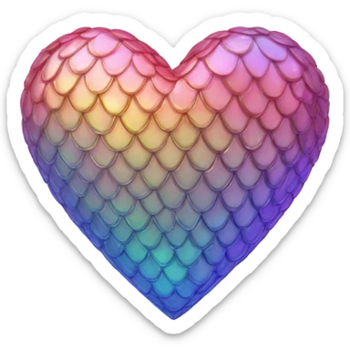 iridescent scale heart sticker