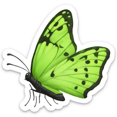 lime green butterfly  sticker
