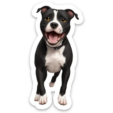 staffordshire bull terrier black jump up sticker