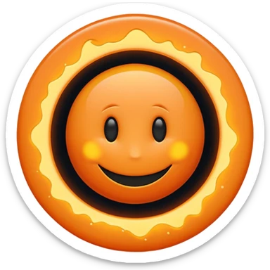 make a blackhole, accretion disk and all, with an orange smiley face sticker