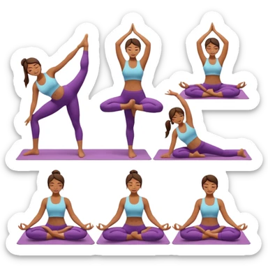 different yoga poses Girl sticker