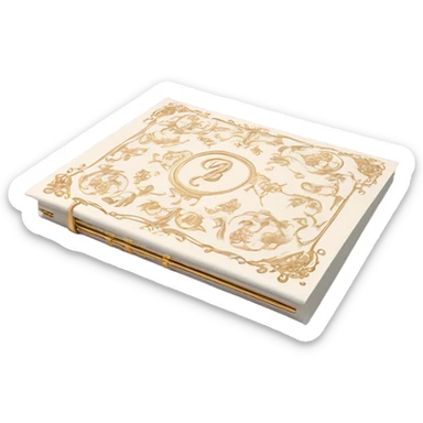 Realistic notebook, rococo style sticker